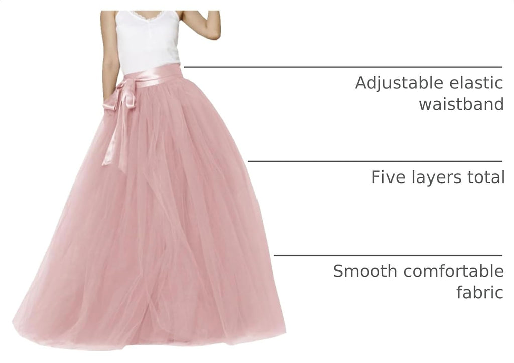 EllieHouse Womens Long Tutu Party Evening Tulle Skirt PC05