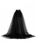 Women Tulle Tutu Long Skirts Wedding Party Cocktail Prom Bandage Mesh Maxi Dress Overskirt Overlay Long Bridal