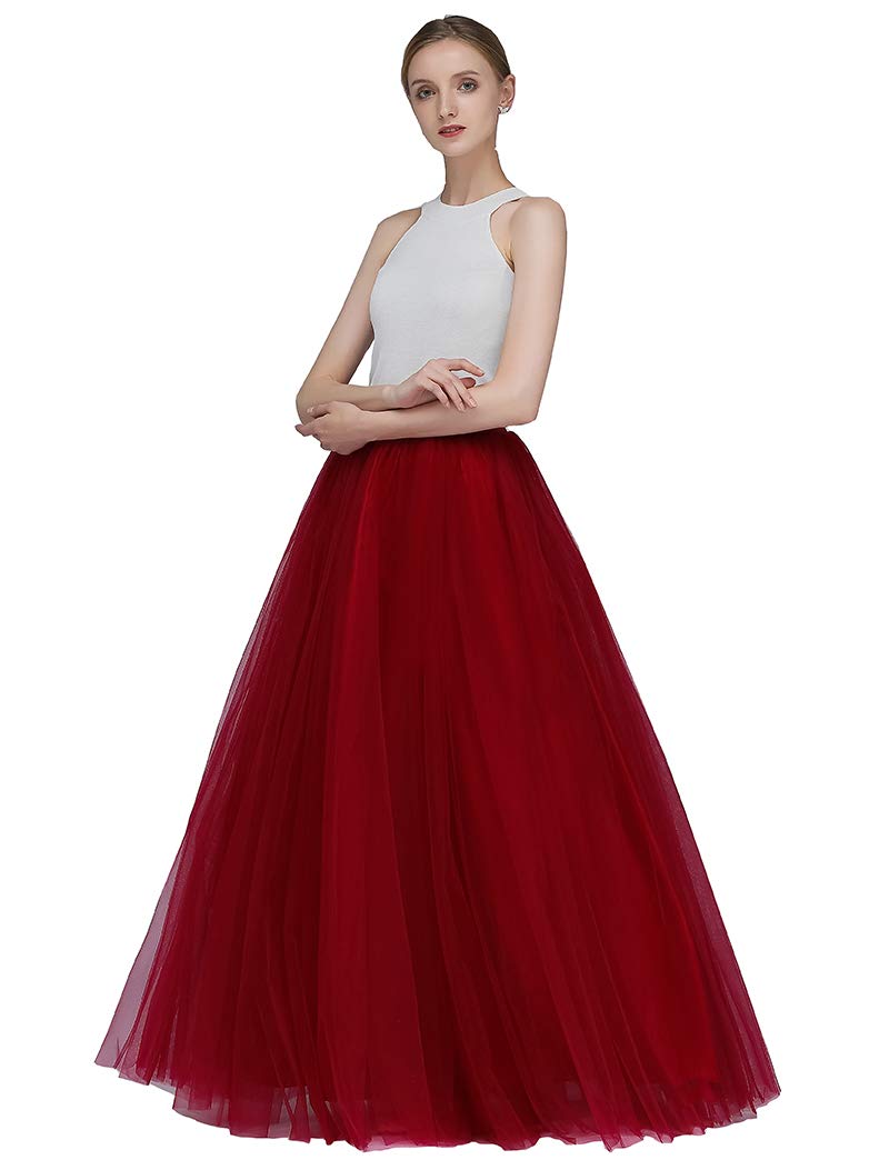 EllieHouse A Line Long Full Bridesmaid Tulle Skirt for Wedding Evening Party Prom P68