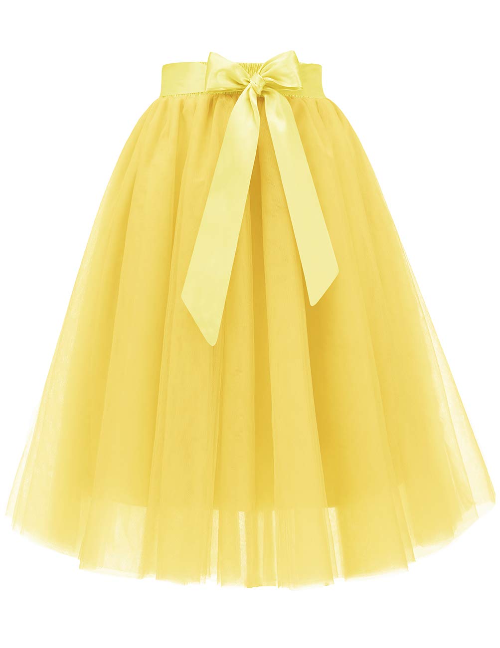 Bridesmay Women's Tulle Skirt Knee Length 6-Layered Wedding Party Homecoming Prom Dress