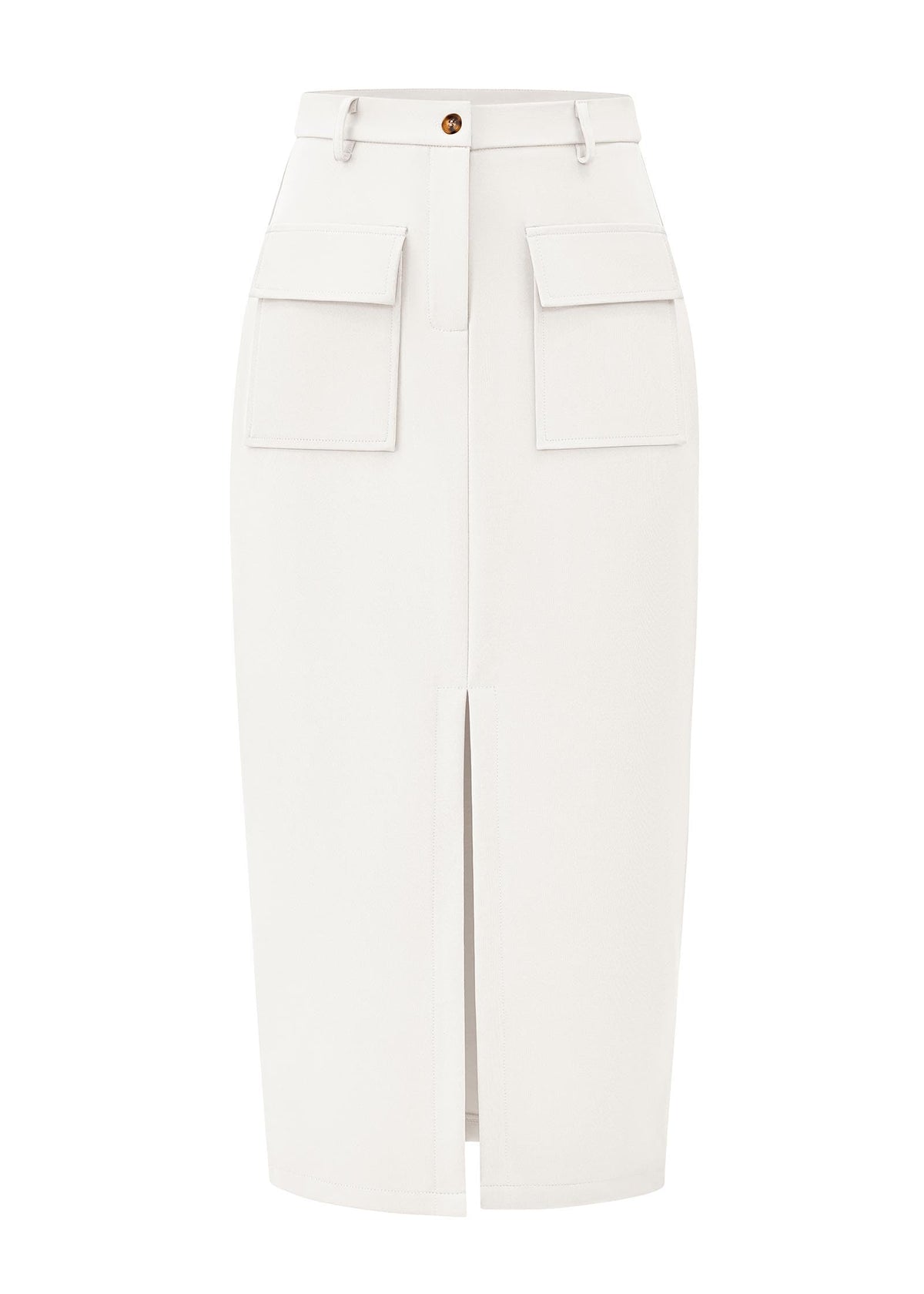 KIRUNDO Womens High Waist Cargo Midi Pencil Skirt