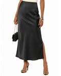 Women's 2026 Satin Maxi Skirts High Waisted Silk Casual Long Skirt