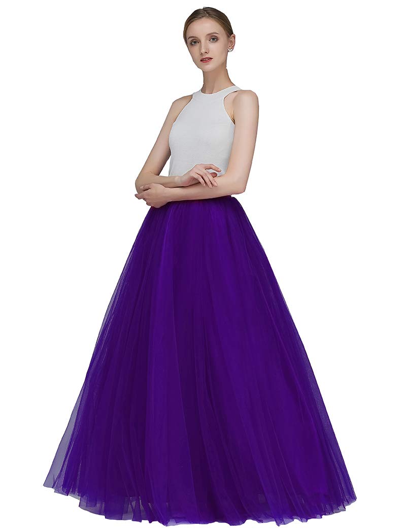 EllieHouse A Line Long Full Bridesmaid Tulle Skirt for Wedding Evening Party Prom P68