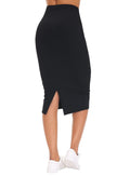 THE GYM PEOPLE Women's High Waist Pencil Bodycon Midi Skirts Below Knee