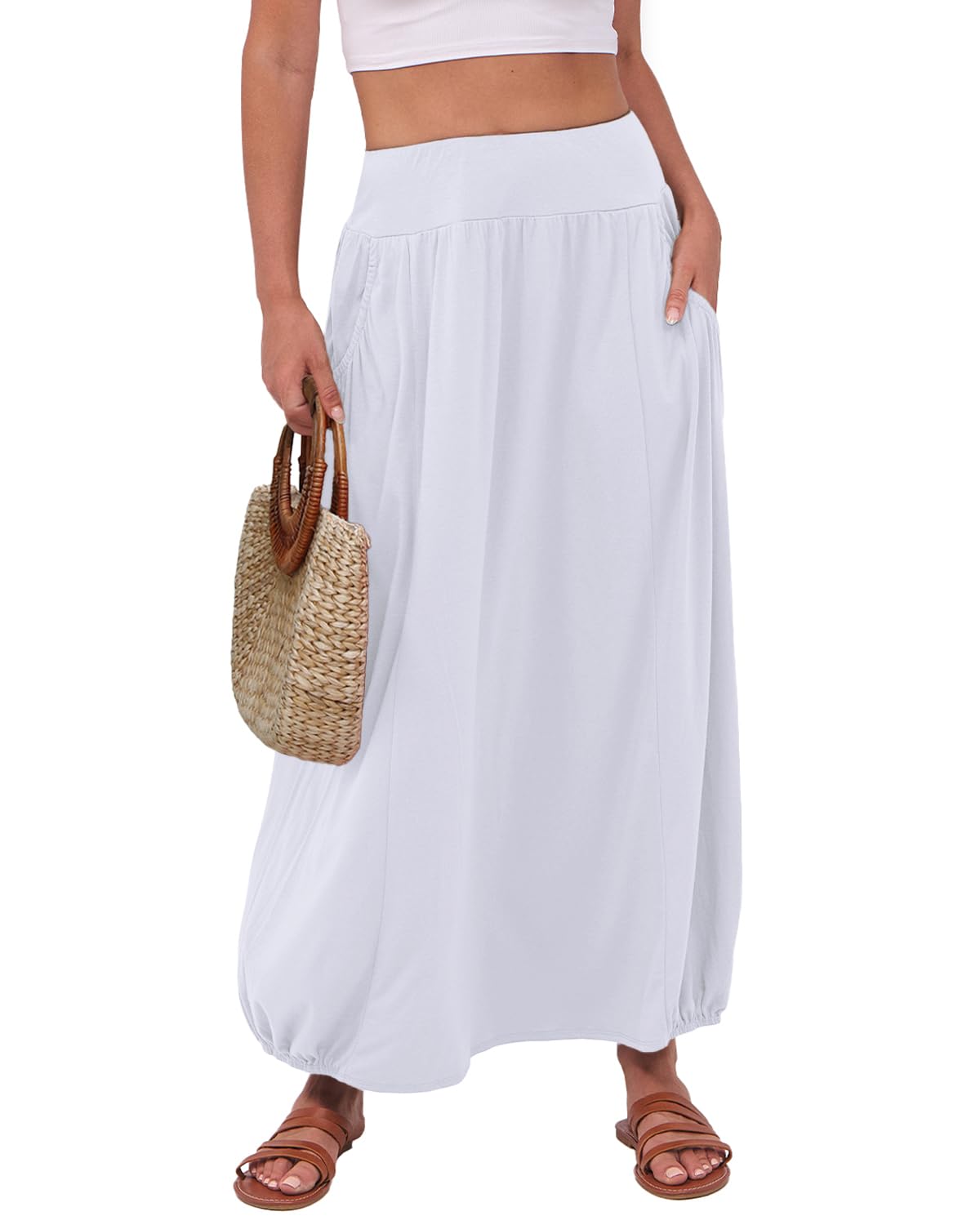 ANRABESS Women's Summer Boho Flowy Maxi Skirts