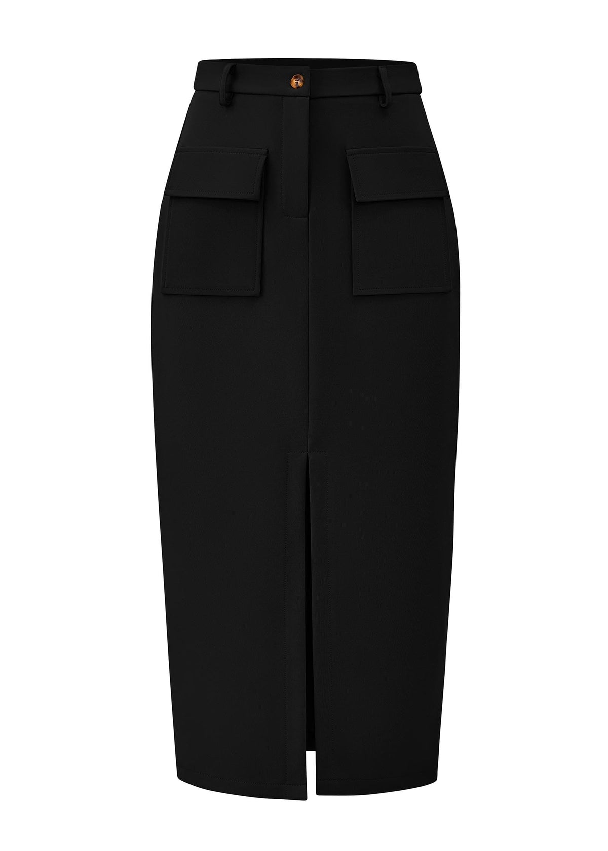 KIRUNDO Womens High Waist Cargo Midi Pencil Skirt