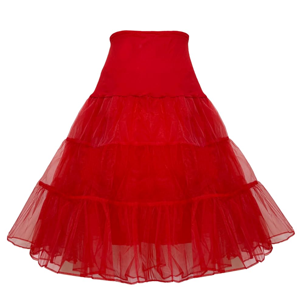 1950s Women's Vintage Petticoat Knee-Length Tulle Skirt Crinoline Half Slip.