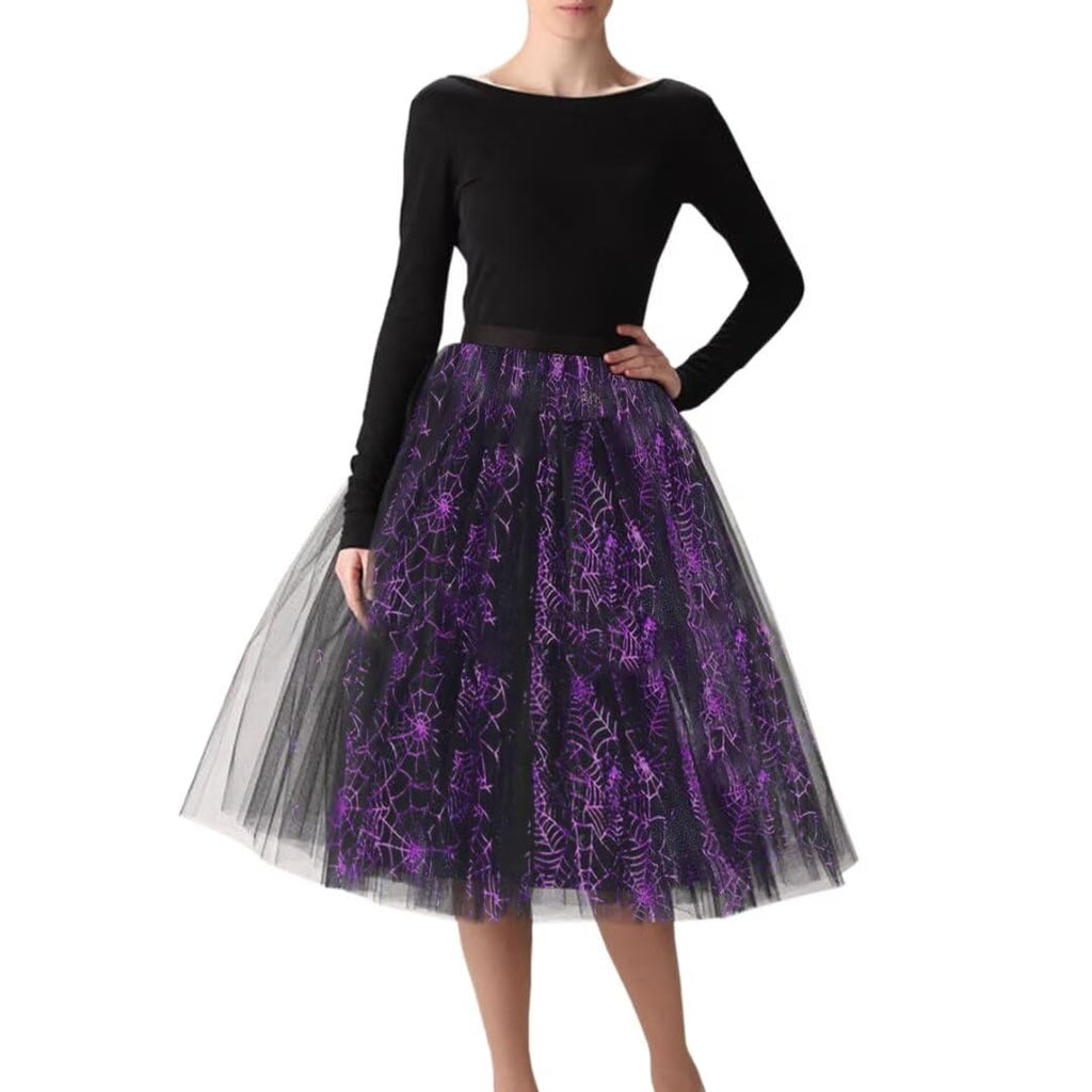 WDPL Women's A-Line Tulle Skirt Elastic Waist Petticoat Bridesmaid Tutu