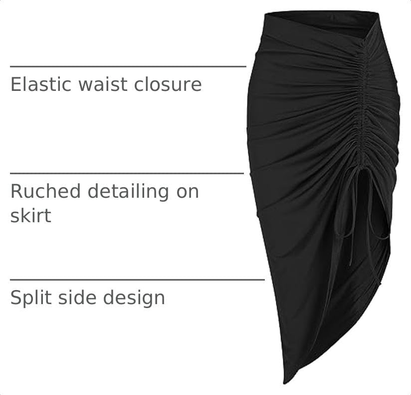 ZAFUL Women's Boho Skirt Asymmetrical Skirts Tied Floral Paisley Printed High Waist Ruched Skirts for Women