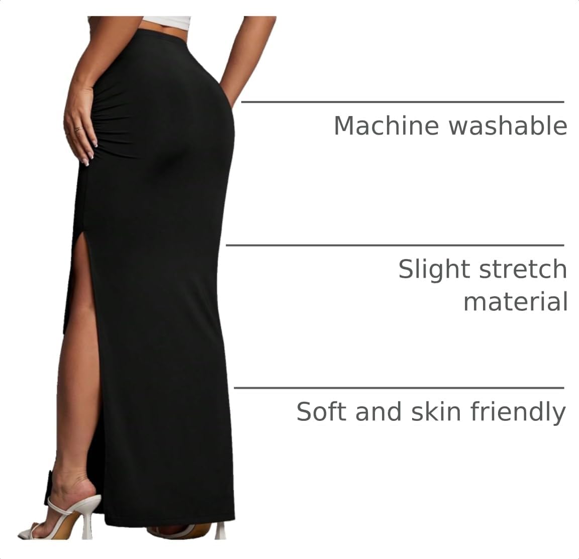 BEAUDRM Women's Sexy Maxi Skirt Side Split Thigh Bodycon Long Skirts