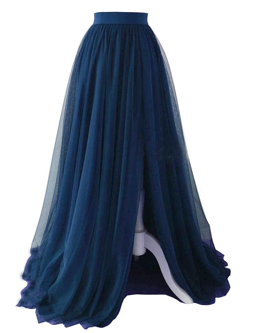 EllieHouse Adult Split Long Floor Prom Party Evening Tulle Skirt P61