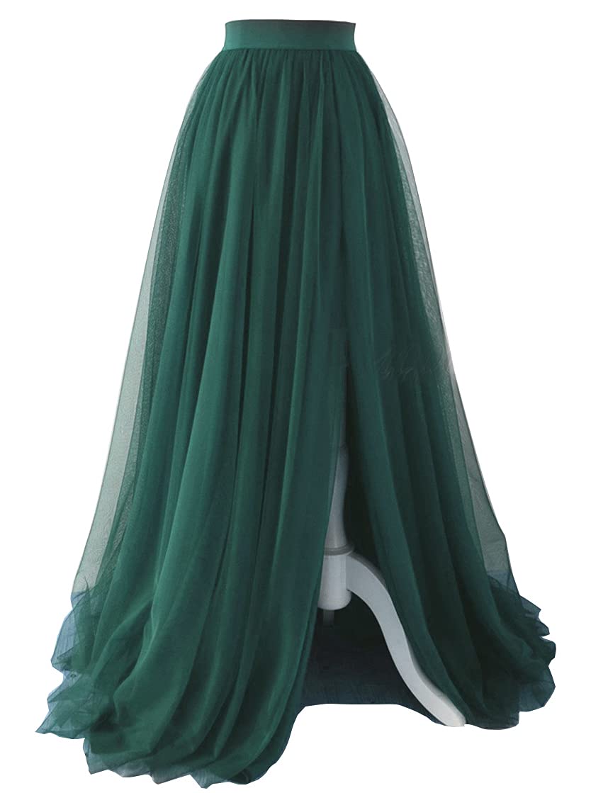 EllieHouse Adult Split Long Floor Prom Party Evening Tulle Skirt P61
