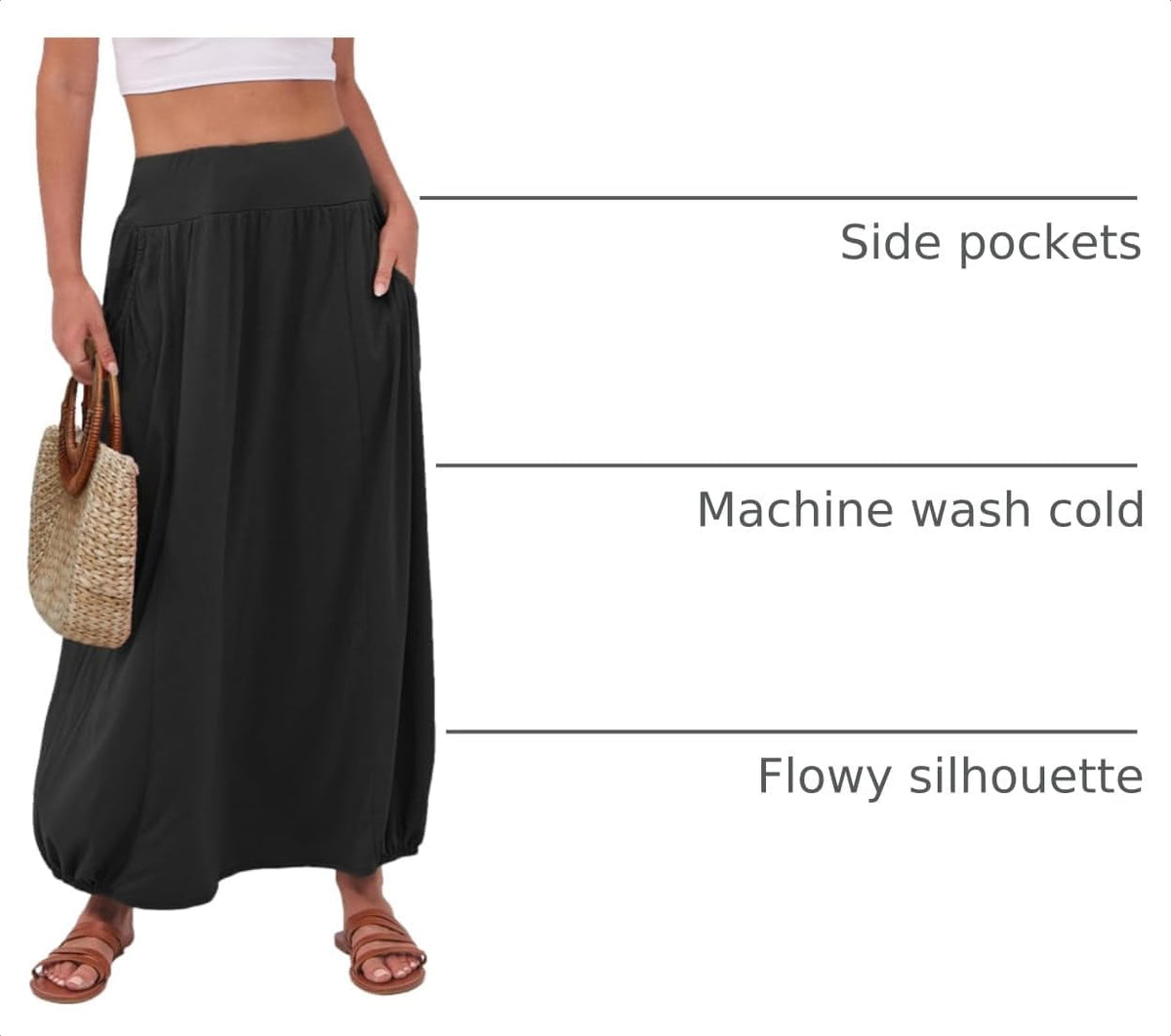 ANRABESS Women's Summer Boho Flowy Maxi Skirts