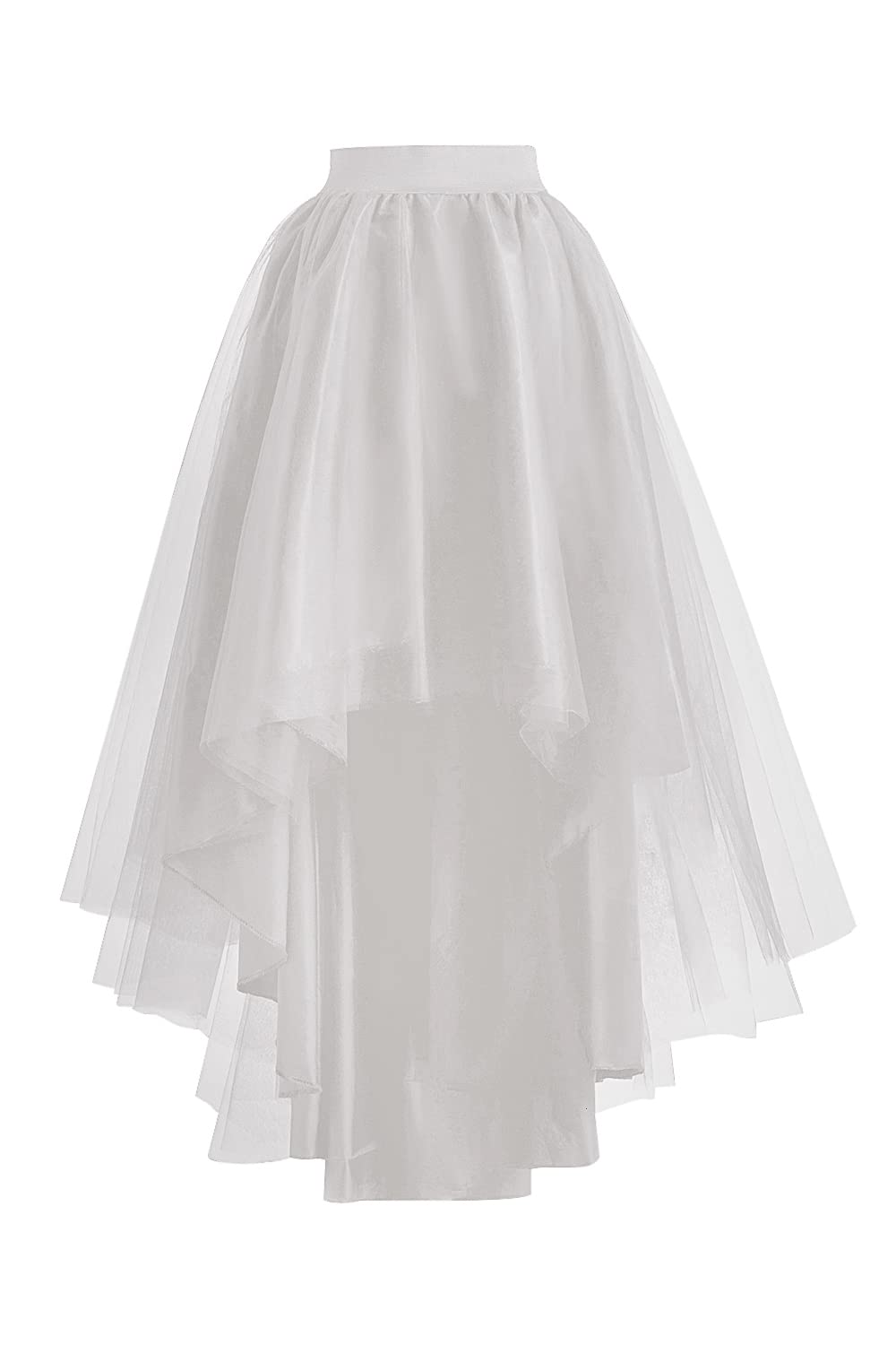 High Low Tulle Skirt for Women Lace up Wedding Party Prom Cocktail Mesh Long Tulle Skirt