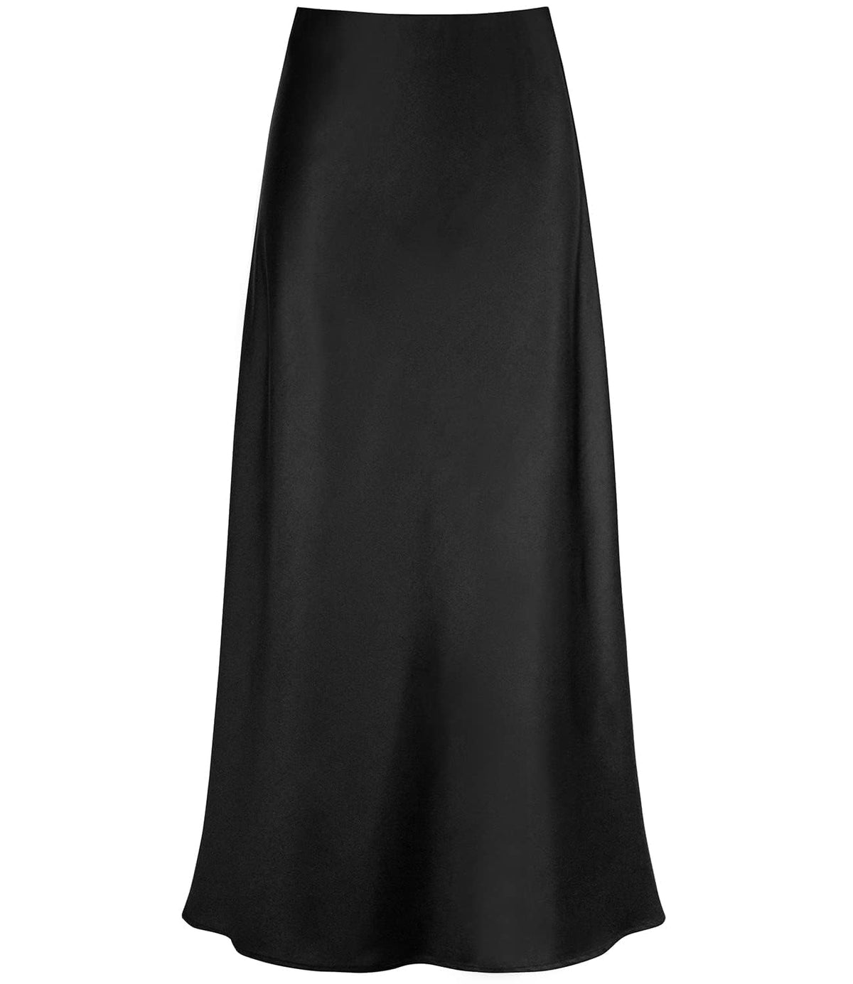 Outoshe Women's Satin High Waisted Maxi Skirts A Line Silk Long Skirt