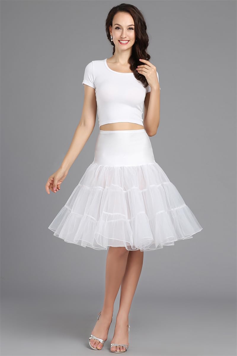 Women's 50s Vintage Petticoat Half Slip Tutu Underskirt 25.59" Crinoline Rockabilly