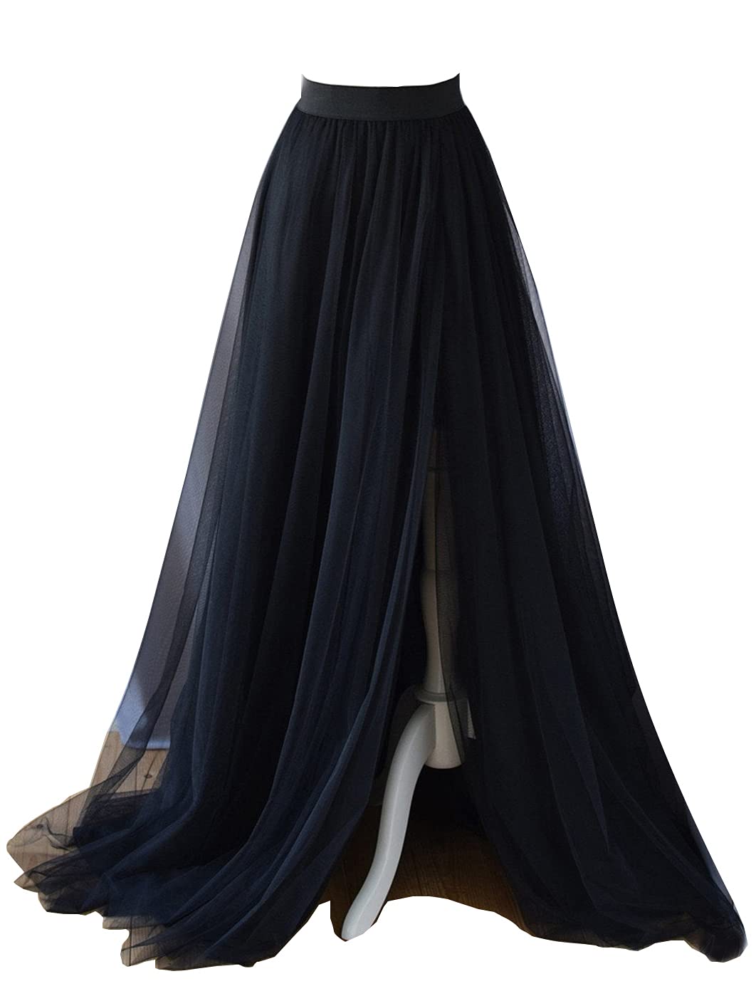 EllieHouse Adult Split Long Floor Prom Party Evening Tulle Skirt P61