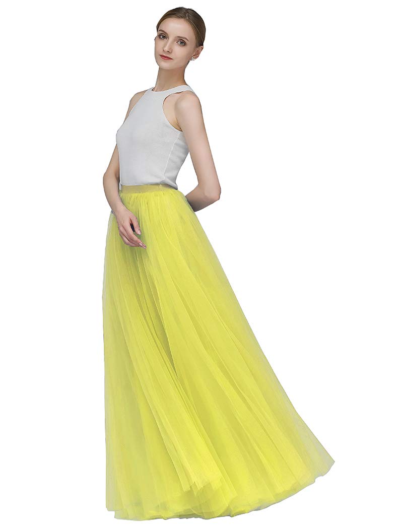 EllieHouse A Line Long Full Bridesmaid Tulle Skirt for Wedding Evening Party Prom P68