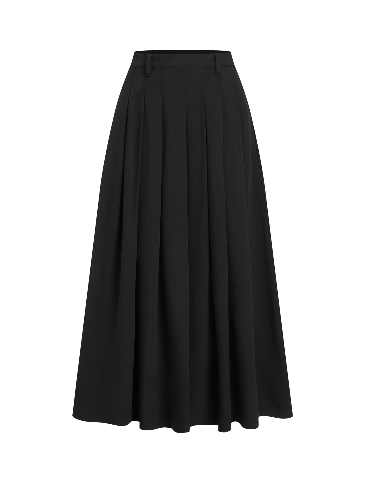 CIDER Womens Jean Skirts Long Denim Pleated A Line Skirt with Pockets