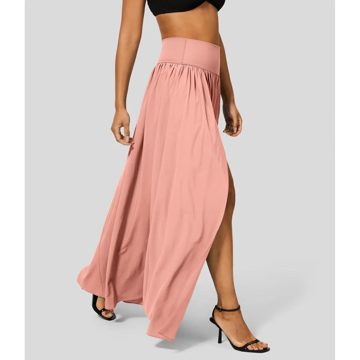 Halara Breezeful High Waisted Plicated Split 2-in-1 Flowy Quick Dry Maxi Casual Skirt Activewear Dance Breathable  Athleisure Womenswear Workout Comfort Bottom Bridal #BackToSchool