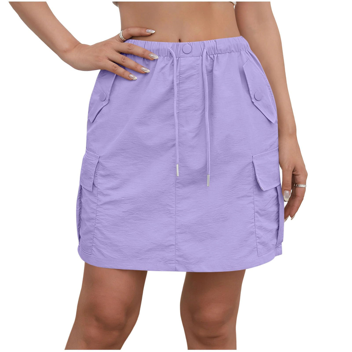 Cargo Skorts for Woman with Pockets Casual Drawstring High Waisted Skorts Summer Outdoor Hiking Golf Workout Skort