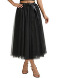 A line Tea Length Tulle Skirt for Party Prom Casual Wear