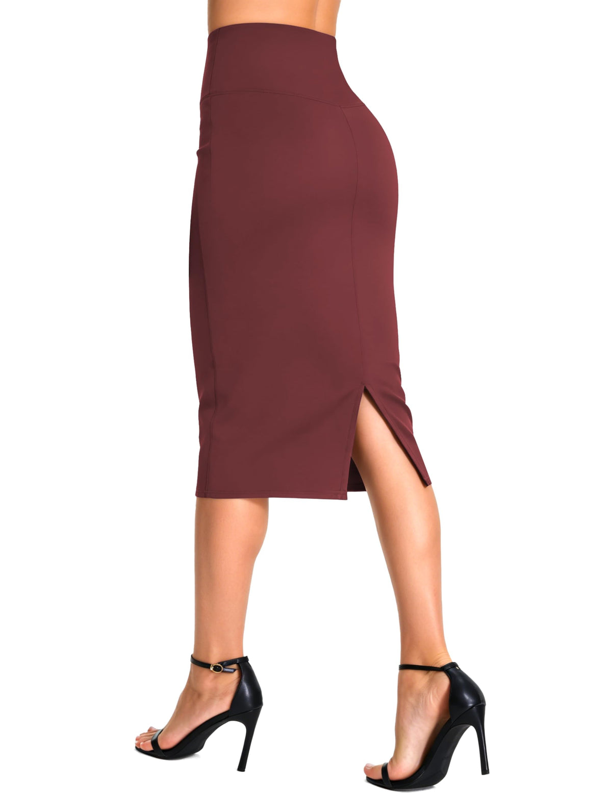 THE GYM PEOPLE Women's High Waist Pencil Bodycon Midi Skirts Below Knee