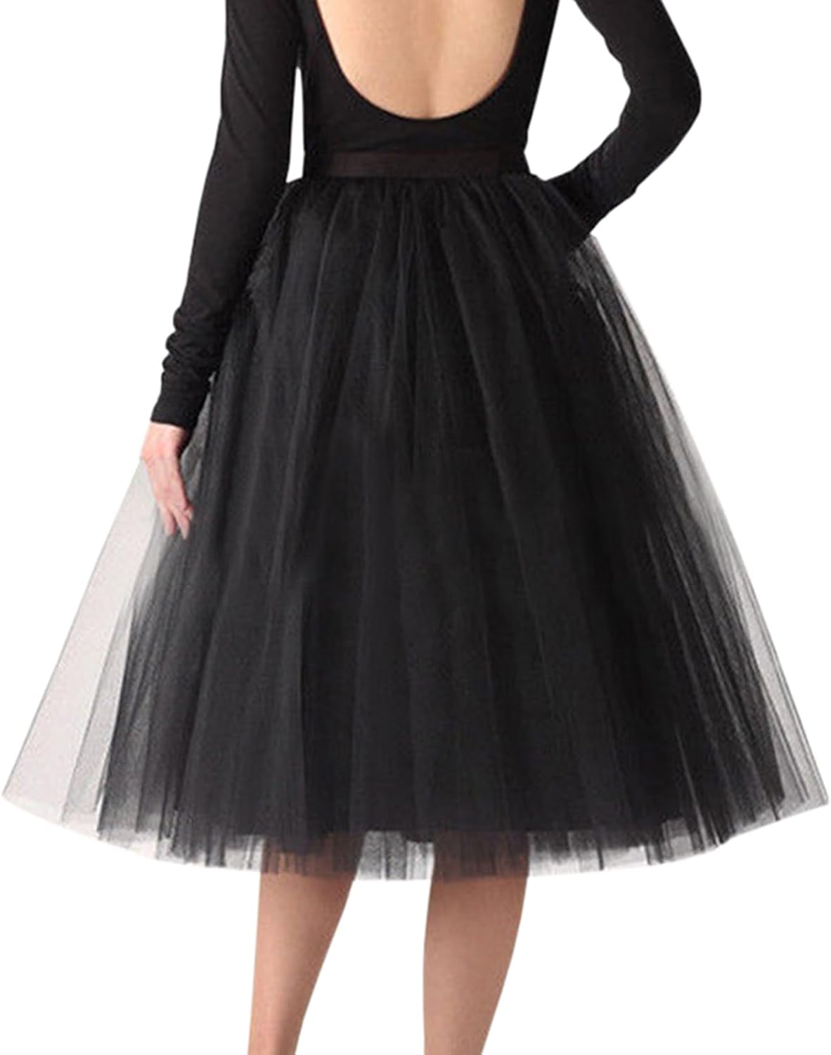 WDPL Women's A-Line Tulle Skirt Elastic Waist Petticoat Bridesmaid Tutu