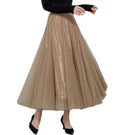 Women’s Tulle Skirts Midi Elastic High Waist Pleated Mesh Flowy A-Line Party Long Tutu Skirts…
