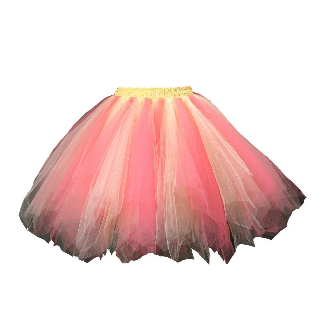 Honeystore Women's Short Vintage Ballet Bubble Puffy Tutu Petticoat Skirt