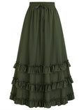 Arolina Women's Maxi Skirts Fall Flowy Ruffle Tiered Long Renaissance Skirt