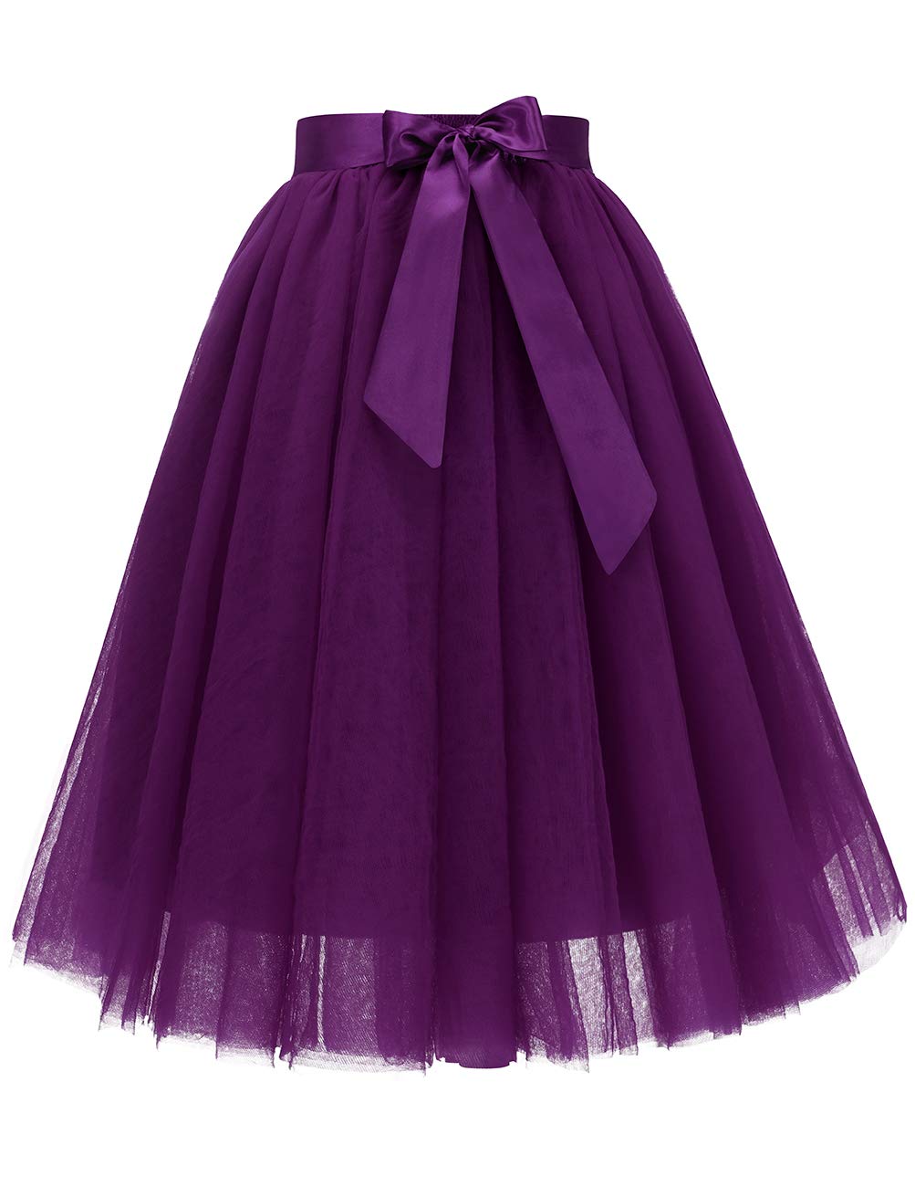 Bridesmay Women's Tulle Skirt Knee Length 6-Layered Wedding Party Homecoming Prom Dress