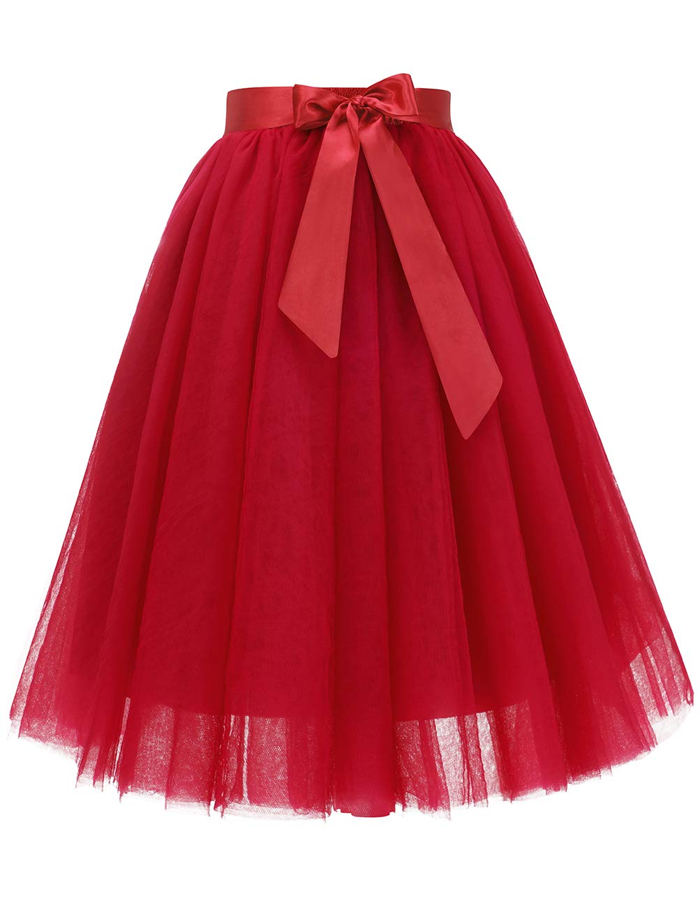 Bridesmay Women's Tulle Skirt Knee Length 6-Layered Wedding Party Homecoming Prom Dress
