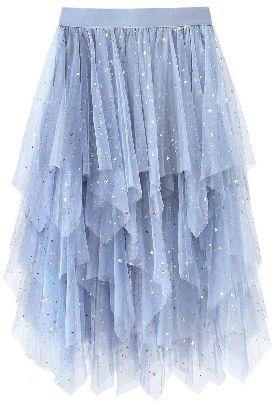 Reaowazo Tulle Skirts for Women Midi Long Fairy Skirt Tutu A-Line Mesh Layered High Elastic Waist Halloween Skirts