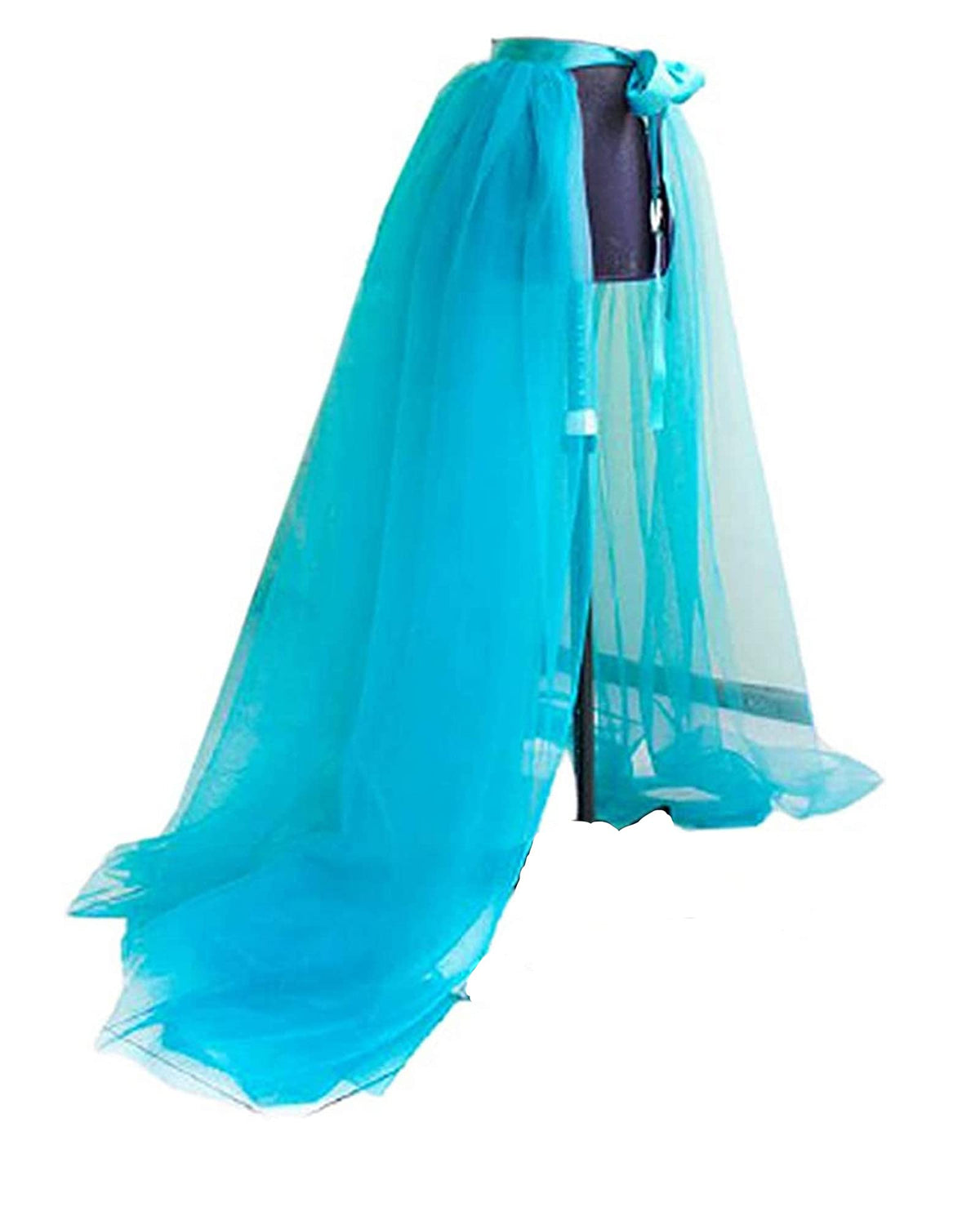 Women Tulle Tutu Long Skirts Wedding Party Cocktail Prom Bandage Mesh Maxi Dress Overskirt Overlay Long Bridal