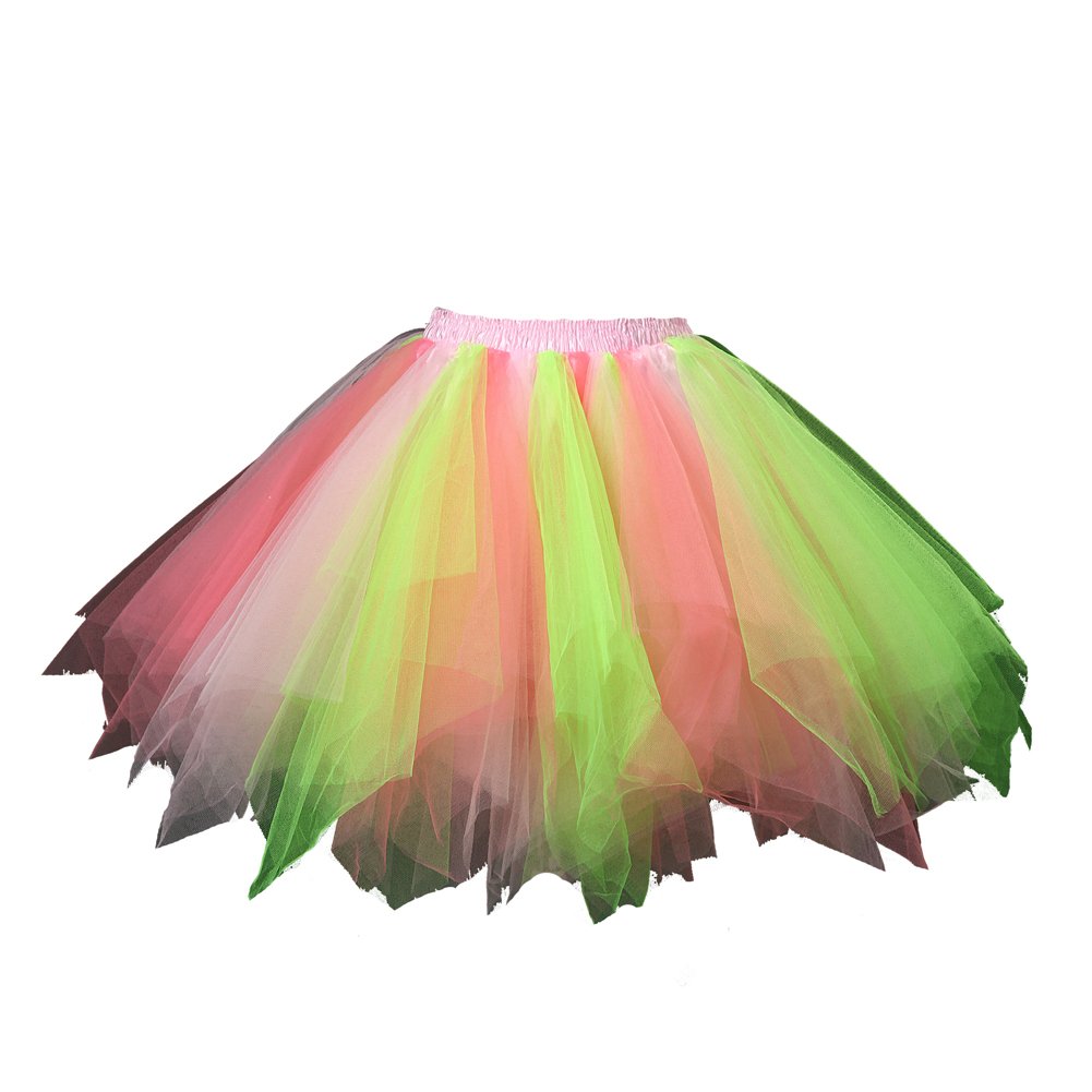 Honeystore Women's Short Vintage Ballet Bubble Puffy Tutu Petticoat Skirt