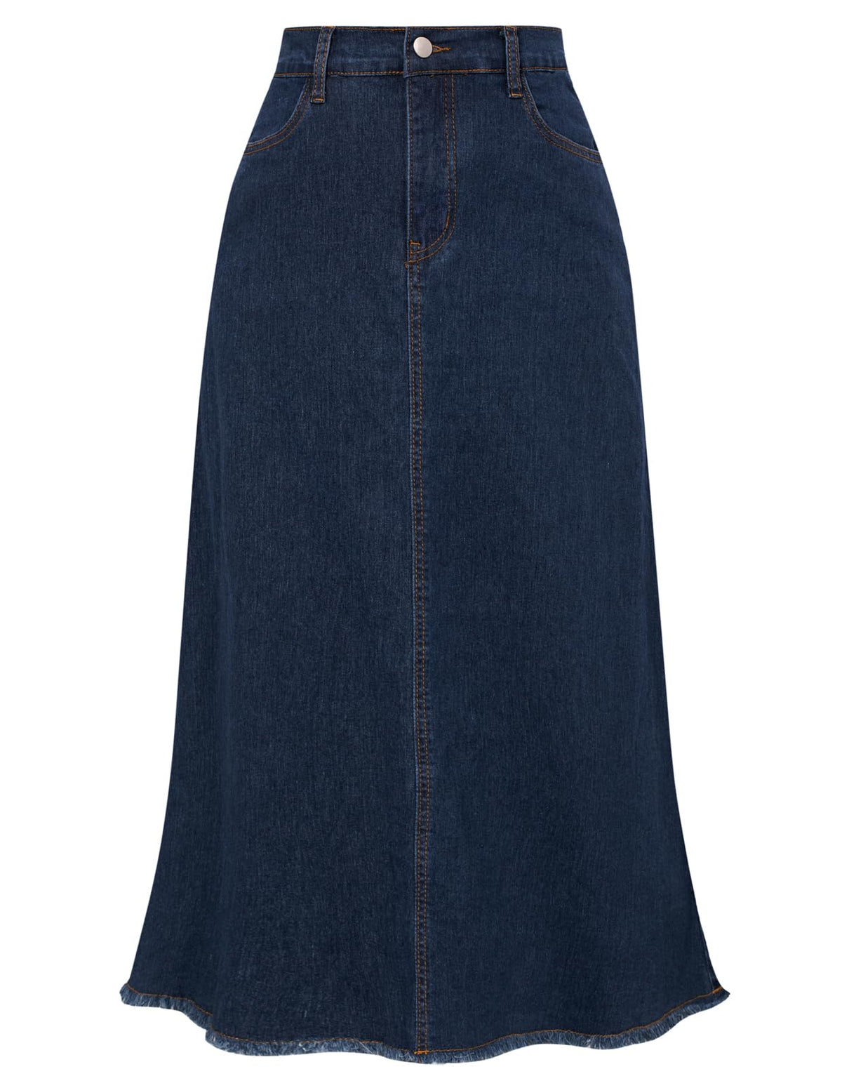 Belle Poque Long Frayed Skirt Jean Skirts for Women Denim