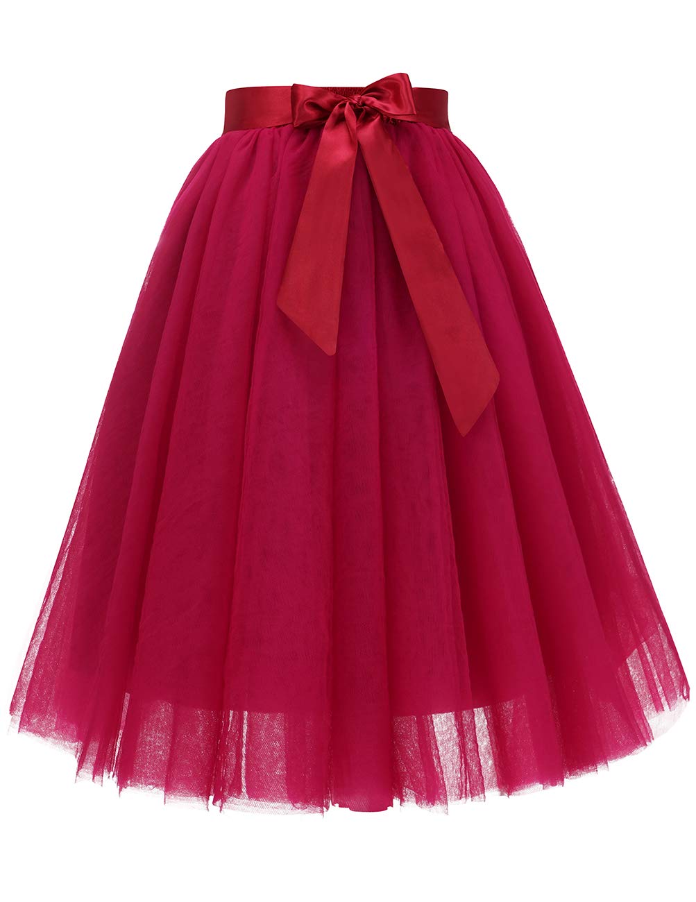 Bridesmay Women's Tulle Skirt Knee Length 6-Layered Wedding Party Homecoming Prom Dress