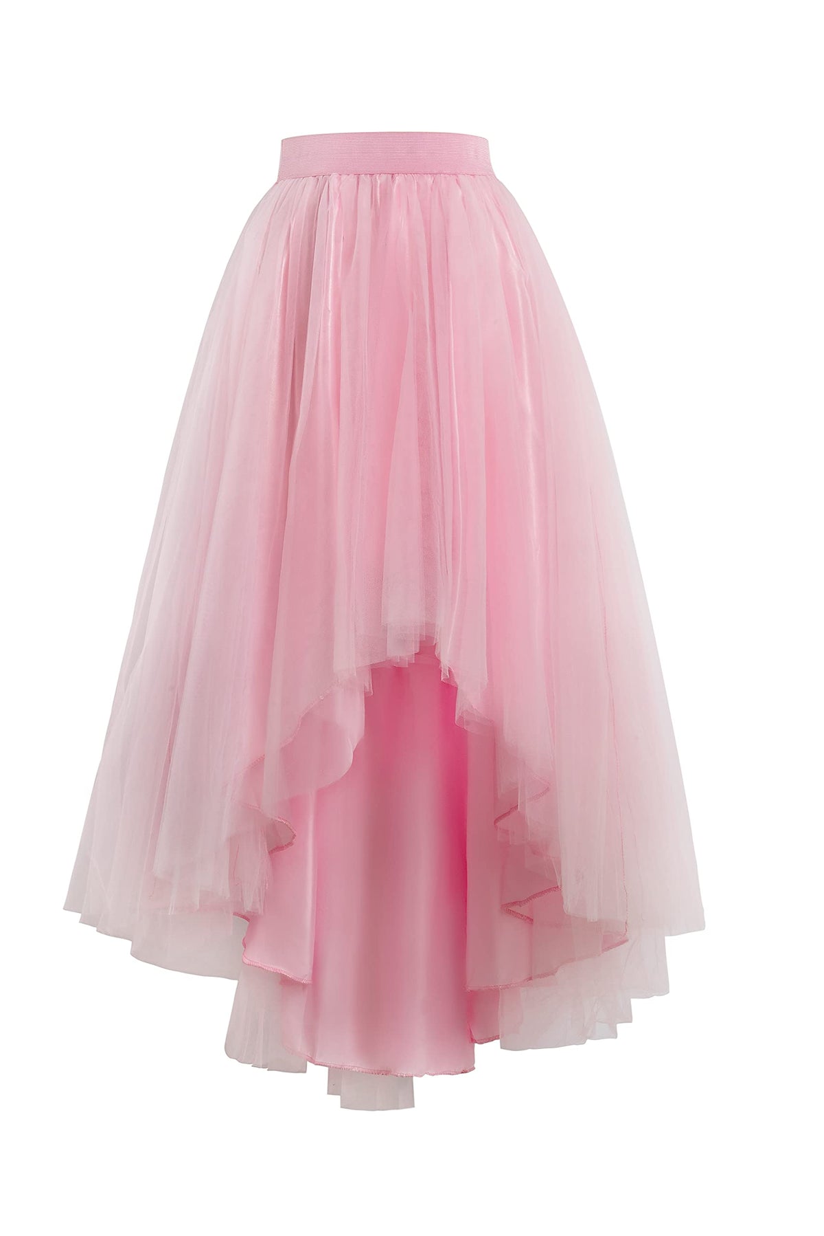 High Low Tulle Skirt for Women Lace up Wedding Party Prom Cocktail Mesh Long Tulle Skirt