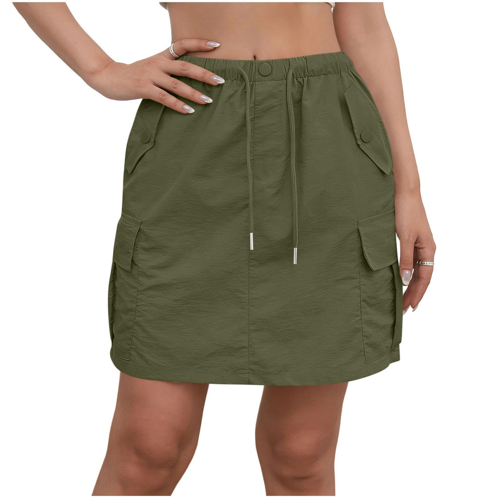 Cargo Skorts for Woman with Pockets Casual Drawstring High Waisted Skorts Summer Outdoor Hiking Golf Workout Skort