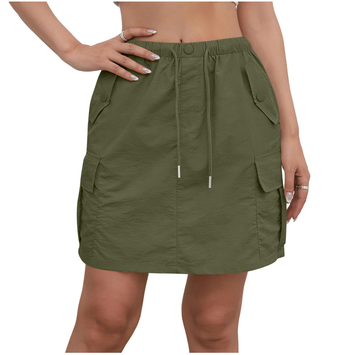 Cargo Skorts for Woman with Pockets Casual Drawstring High Waisted Skorts Summer Outdoor Hiking Golf Workout Skort