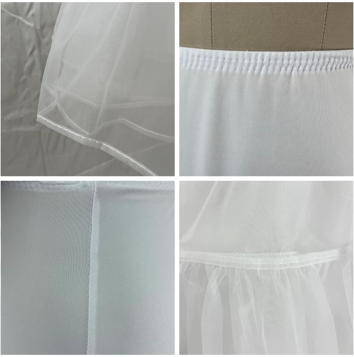 1950s Women's Vintage Petticoat Knee-Length Tulle Skirt Crinoline Half Slip.