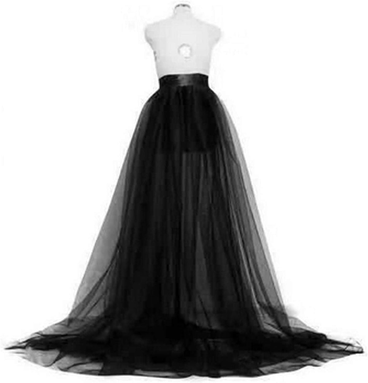 Women Tulle Tutu Long Skirts Wedding Party Cocktail Prom Bandage Mesh Maxi Dress Overskirt Overlay Long Bridal