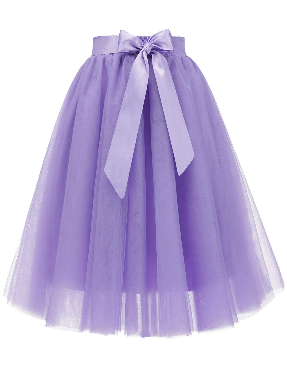 Bridesmay Women's Tulle Skirt Knee Length 6-Layered Wedding Party Homecoming Prom Dress