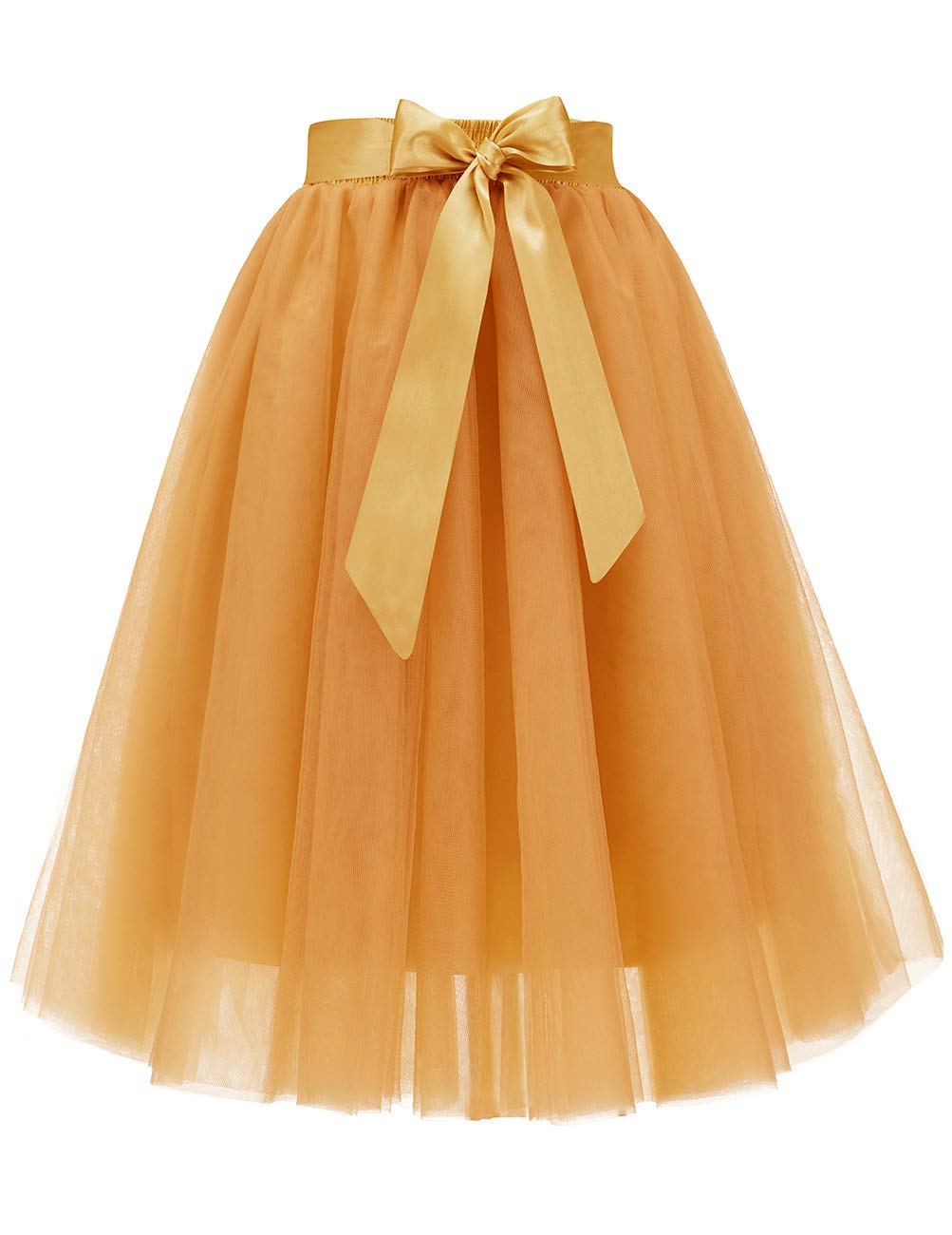Bridesmay Women's Tulle Skirt Knee Length 6-Layered Wedding Party Homecoming Prom Dress
