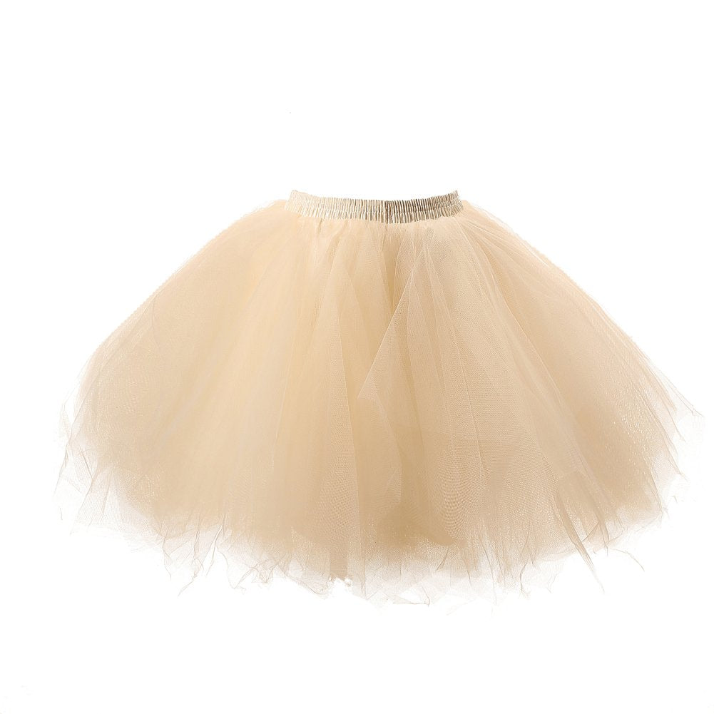 Honeystore Women's Short Vintage Ballet Bubble Puffy Tutu Petticoat Skirt