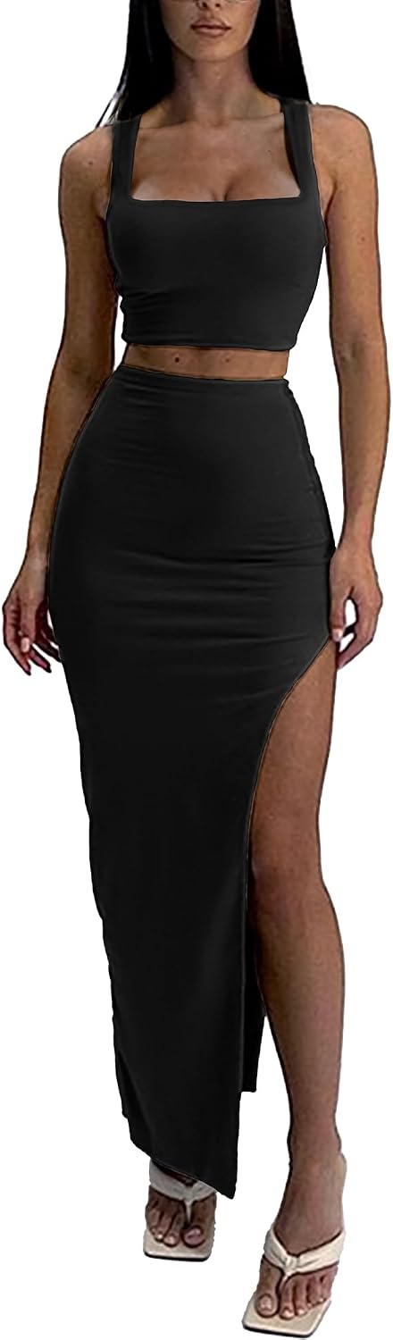 ELLEVEN Two Piece Skirt Sets for Women Going Out Outfits
