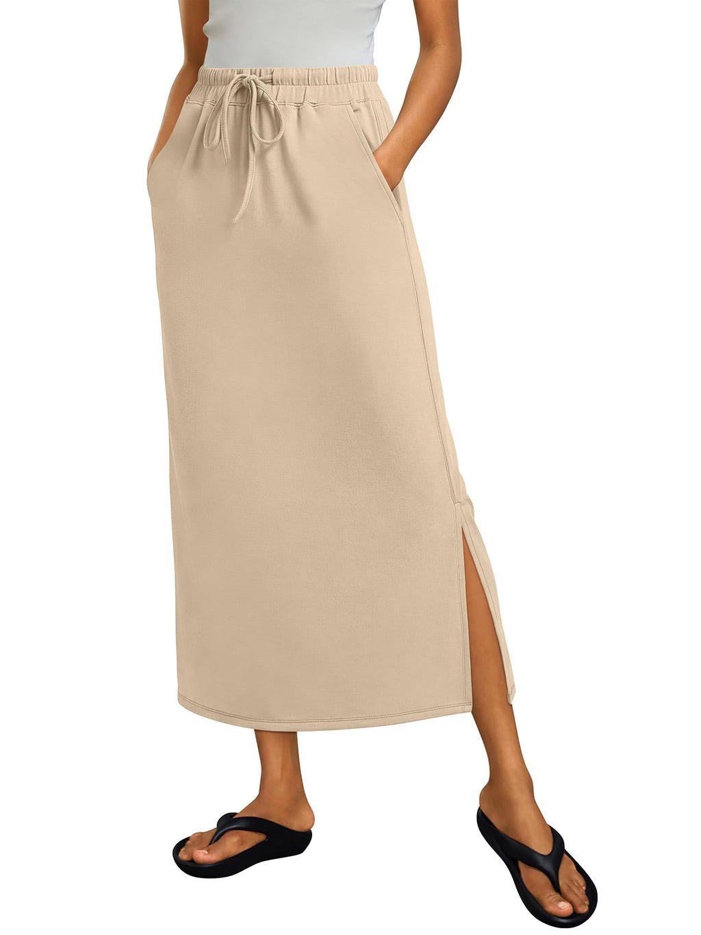 ANRABESS Air Layer Fabric Maxi Skirts for Women