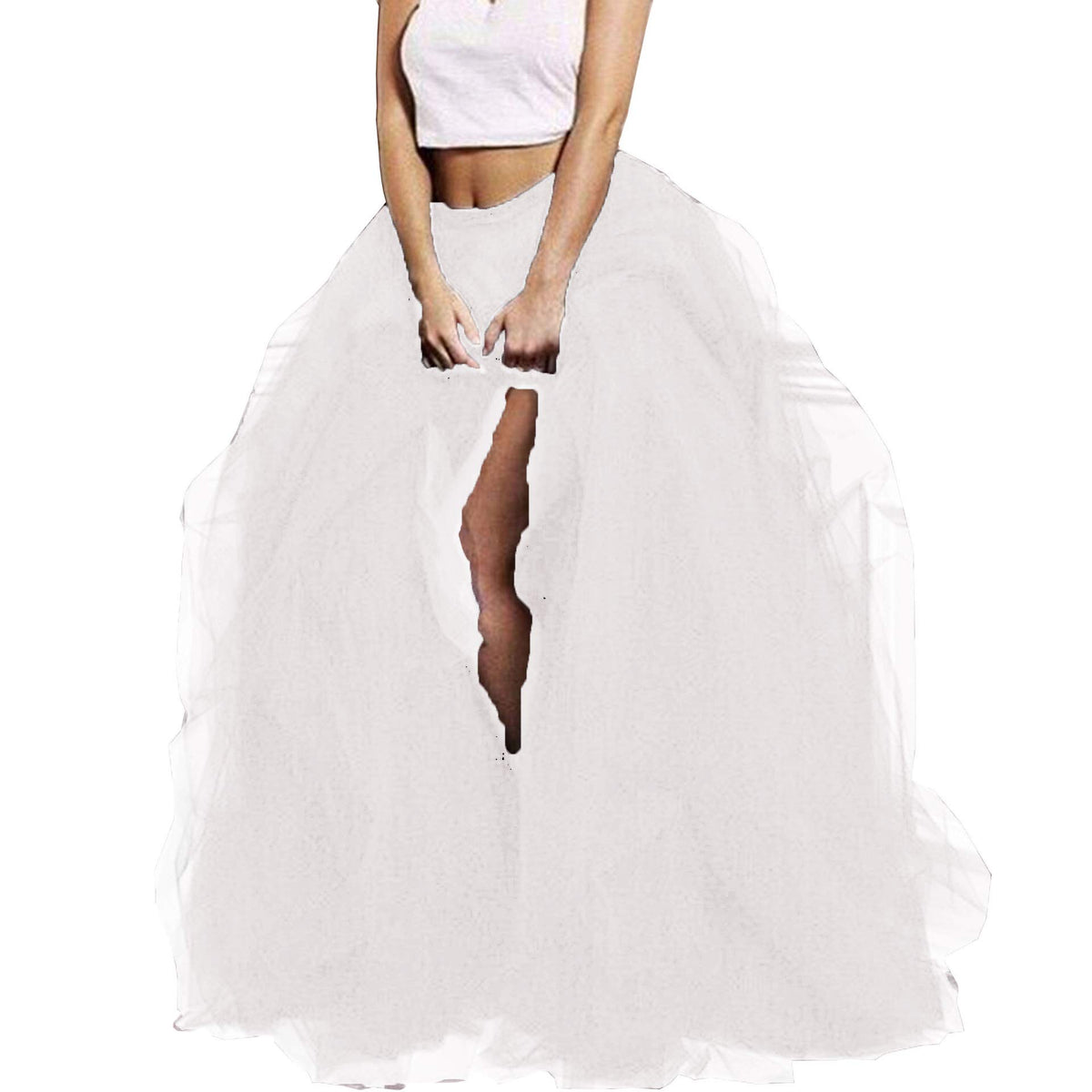 Lisong Women Maxi Tulle Floor Length Layered High Waist Spectial Occasion Skirt