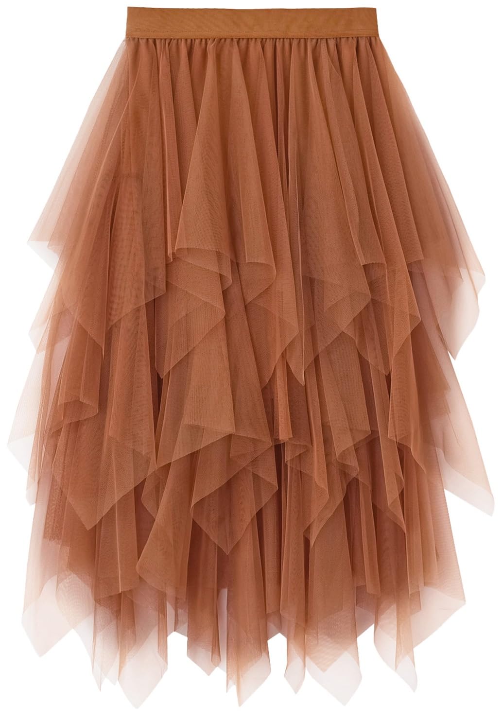Reaowazo Tulle Skirts for Women Midi Long Fairy Skirt Tutu A-Line Mesh Layered High Elastic Waist Halloween Skirts